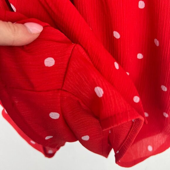 Vestique Polka Dot Tie Romper Lipstick Red Size Small S EUC L2611 - Picture 7 of 16